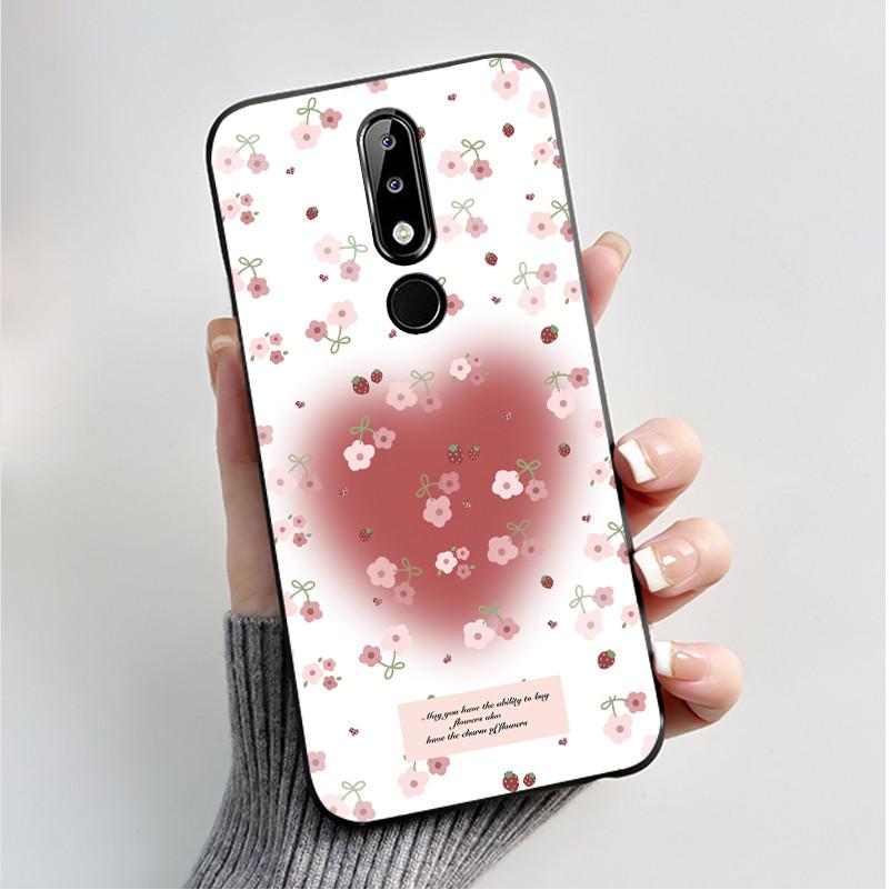 Silicone Case For Nokia X5 X6 5.1 Plus 6.1 Plus Phone Case Luxury Fashion Butterfly Flowers Soft Slim Black Jelly Cover Casing