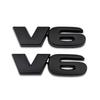 2x Black Metal V6  Emblem 3D V-6 Engine Bagde Car Fender Sticker Sport Decal