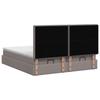 Ottoman Bed with Mattress and LED Taupe 160 X 200 Cm Fabric