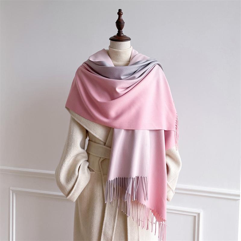 New 40 Color Winter Scarf for Women Long Warm Cashmere Scarves Hijab Solid Lady Shawl Wrap Pashmina Bandana Stoles 70X190Cm