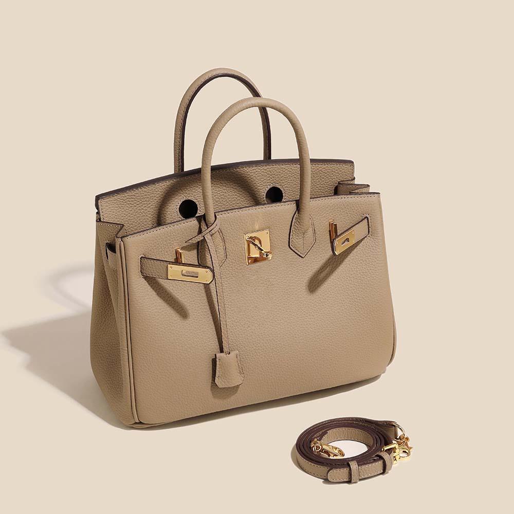 First Layer Cowhide Platinum Bag, High-end Fashion Temperament, Genuine Leather Women's Bag, Classic Versatile Handbag Tide