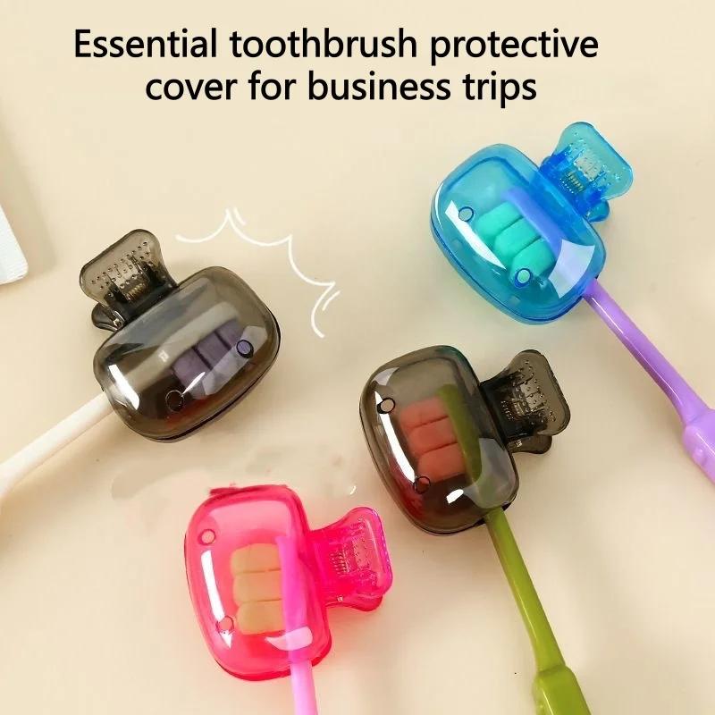 5/10pcs Household Toothbrush Storage Clip Portable Travel Toothbrush Dust Protective Cap Storage Box Toothbrush Head Case