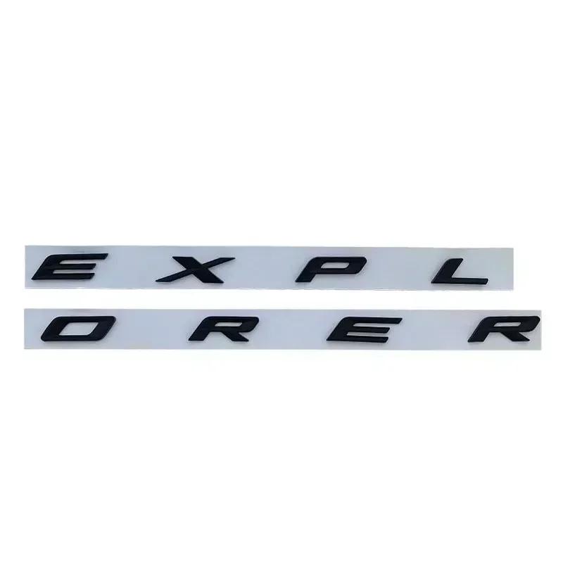 3D ABS Chrome Black Explorer Logo Car Front Hood Emblem Bonnet Letters Badge Sticker For Explorer 2020 2021