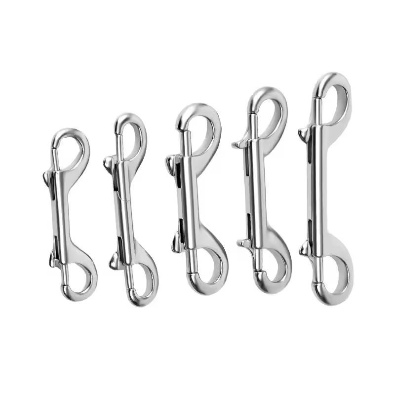 Stainless Steel Dual End Bolt Snap Hook Heavy Duty Anti Rust Clip for Dog Leash Diving Keychain Horse Tack Pet Supplies