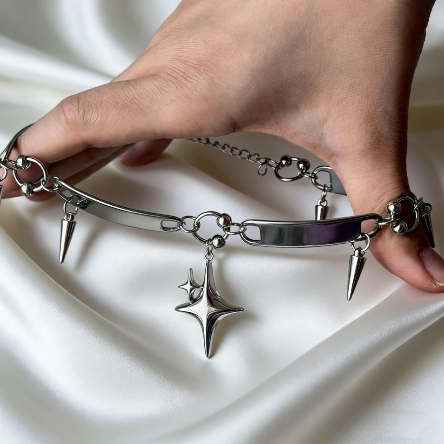 Niche Rivet Star Hip Hop Punk Necklace Stackable Street Shoot Party Cross-border Sweet Cool Girl Fashion Accessories