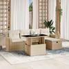 VidaXL Garden Lounge Set with Cushions 6 Pcs Beige Braided Resin 3274808