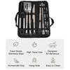 Stainless Steel BBQ Tool Set with Oxford Storage Bag Portable Outdoor Grilling Utensils Kit for Camping Picnic Barbecue