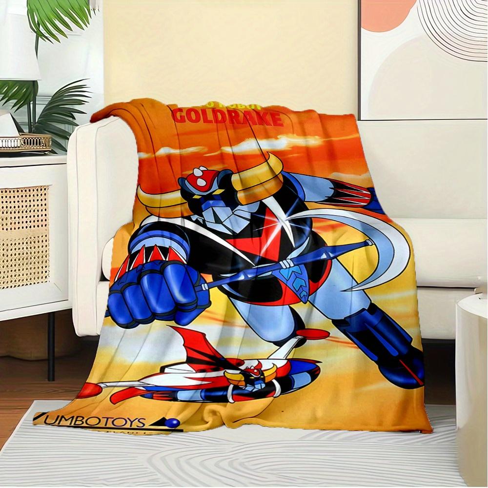 1pc UFO Robot,Goldrake,ZumboToys Digital Print Flannel Blanket - Contemporary Style, Suitable for All Seasons, Perfect for Home, Travel, or