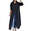 Lässiges, lockeres, langes Hemd für Damen mit langen Ärmeln, einfarbiges Hemdkleid mit langen Ärmeln