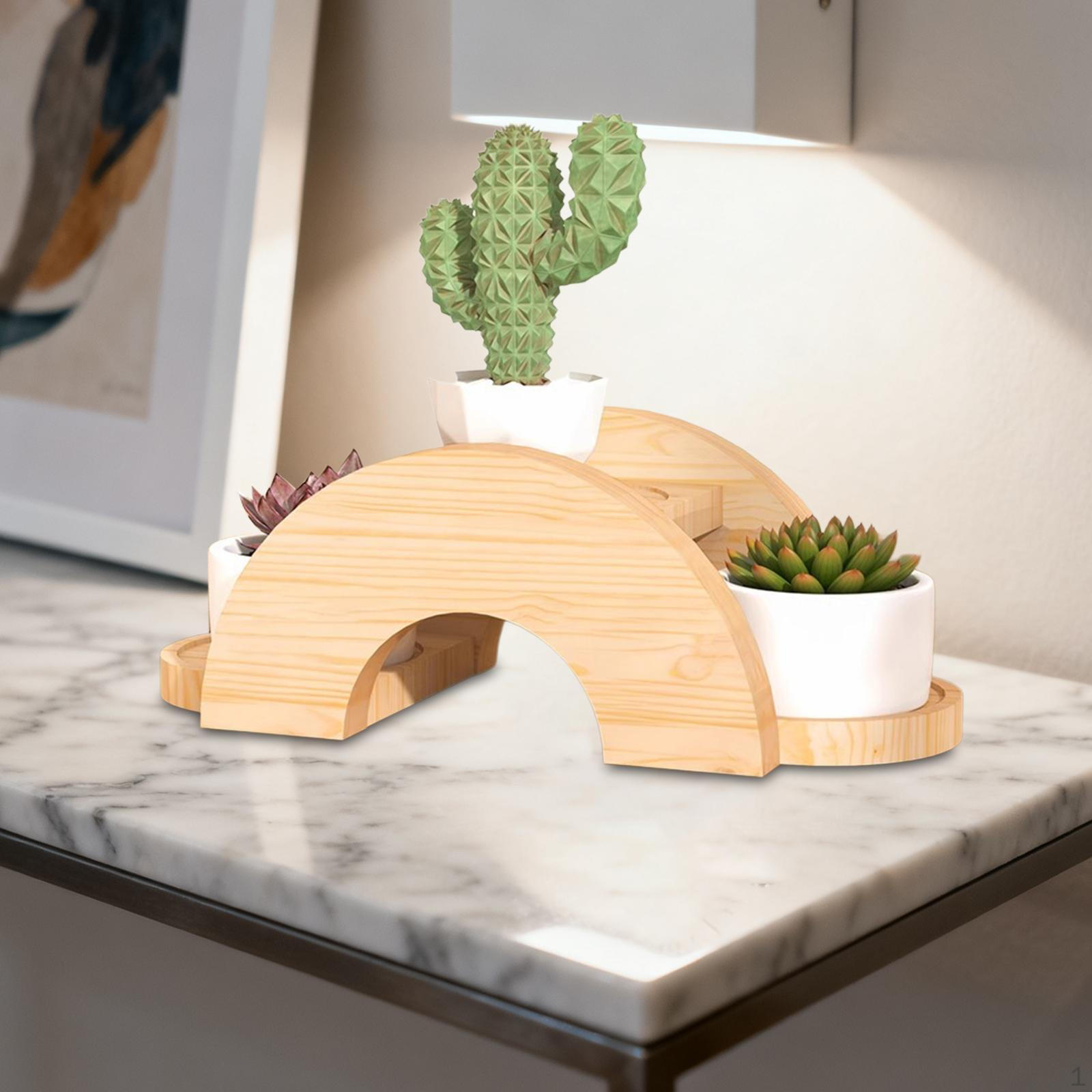 

Настольная подставка для растений Настольная подставка для цветочных горшков Декоративный органайзер Полка для демонстрации Держатель для кашпо для Style A