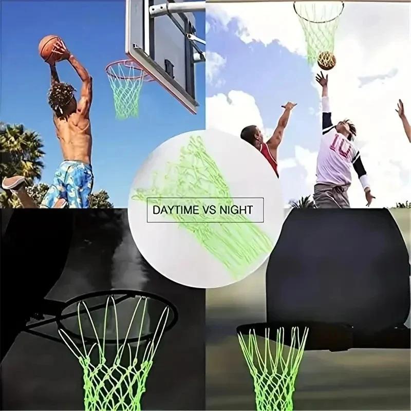 50Cm Standard Luminous Basketball Net Green Fluorescent Basketball Net Self Luminous Children'S Basketball Frame Net 1Pc