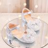 Girls Princess Shoes Summer New Little Girls High Heel Sandals Korean Style Children's Shoes Soft Bottom Bow Non-Slip