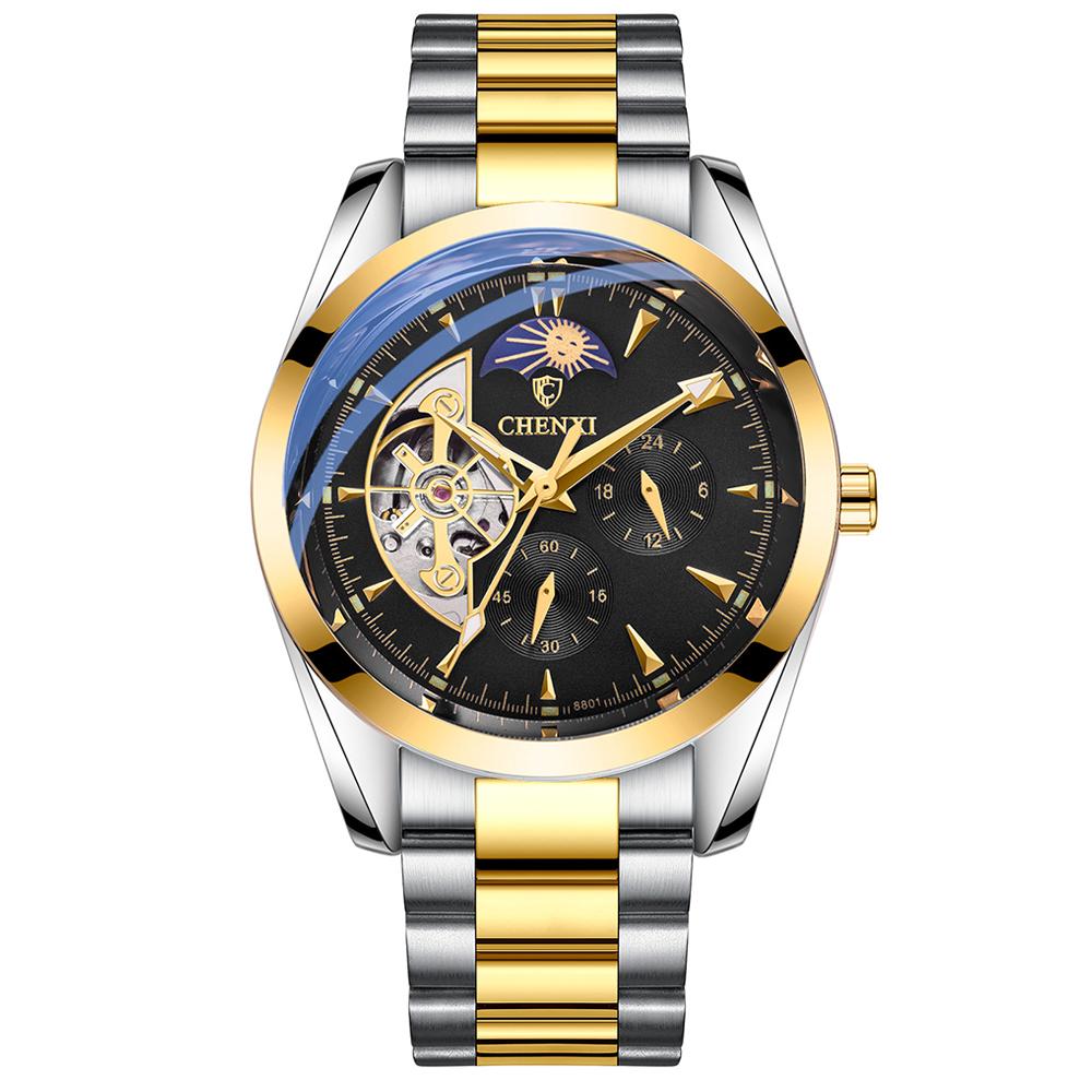 Chenxi Top Brand Business Luminous Men's Tourbillon Waterproof Wrist Full Stainless Steel Automatic Mechanical Business Watches