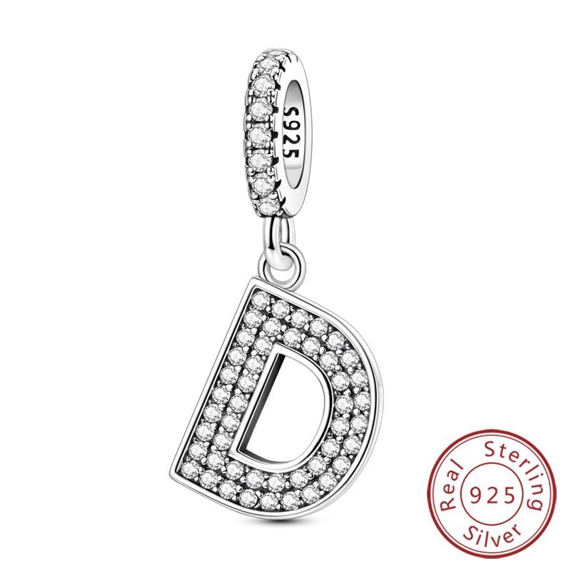 New Charms Beads Pendants Copper 26 Letters A-Z Alphabet Diy Name Beads Fit Original Bracelet Women Jewelry Making