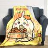 1pc Chiikawa Blanket with Custom Name, Gift, for Men and Women, Soft Blanket, Good for Sofa Bed Couch Travel, Lightweight Flannel Blanket