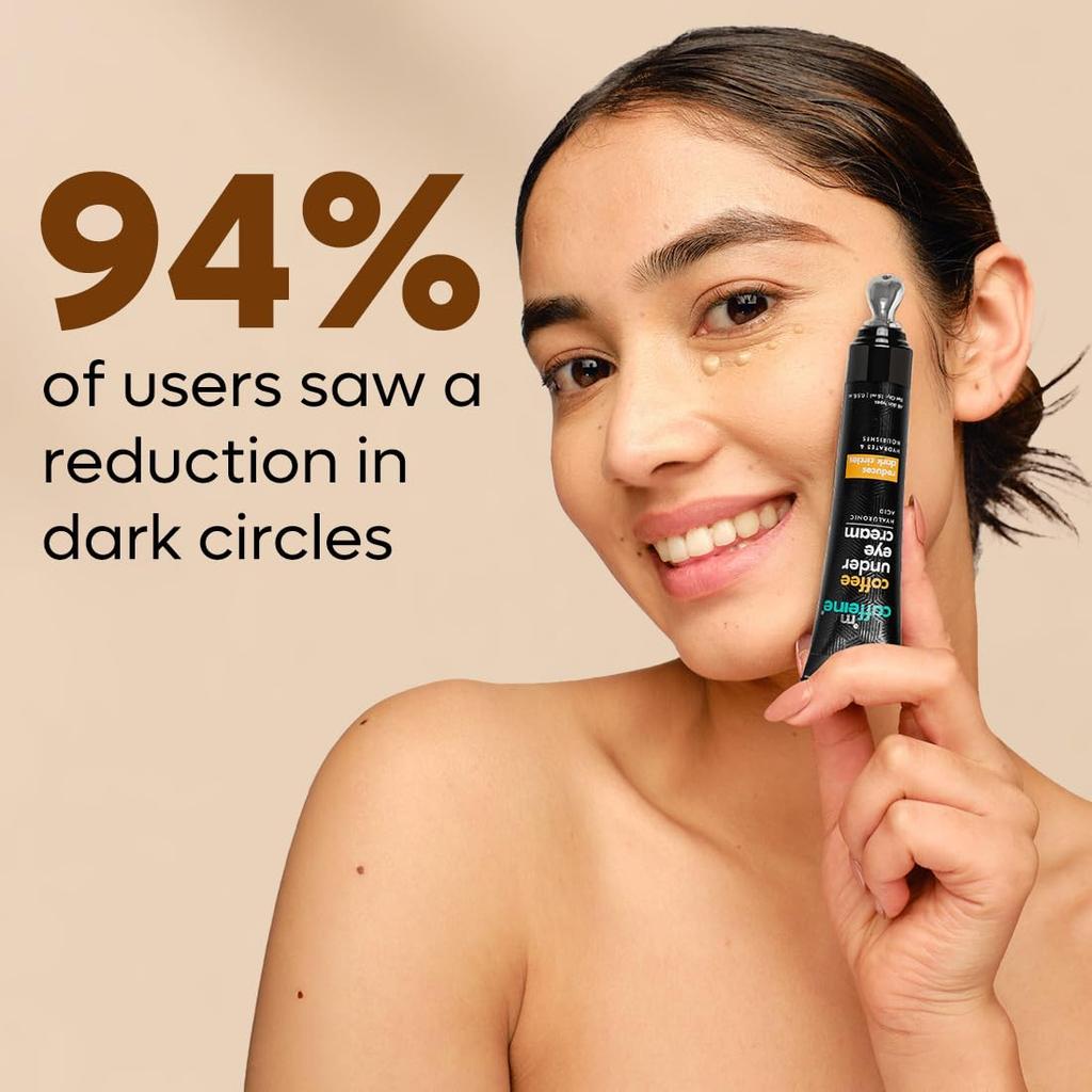 mcaffeine Coffee Under Eye Cream Gel 15 Gm Pack for Dark Circles, Puffiness & Fine Lines with Cooling Applicator