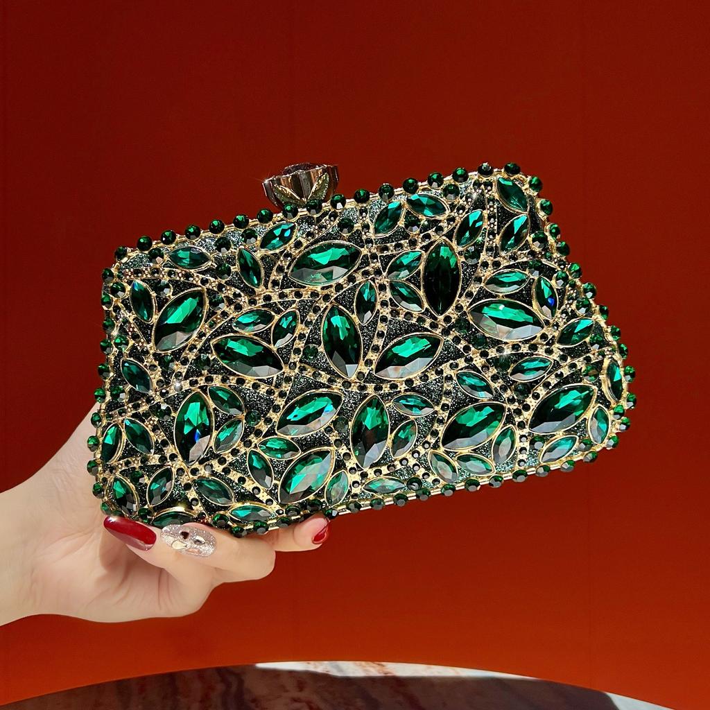 Bolso de Mano con Cuentas Estilo Lujo, Bolso Pequeño de Moda, Bolso de Mano para Mujer con Cuentas, Grabado de Diamantes, Bolso de Noche Sofisticado