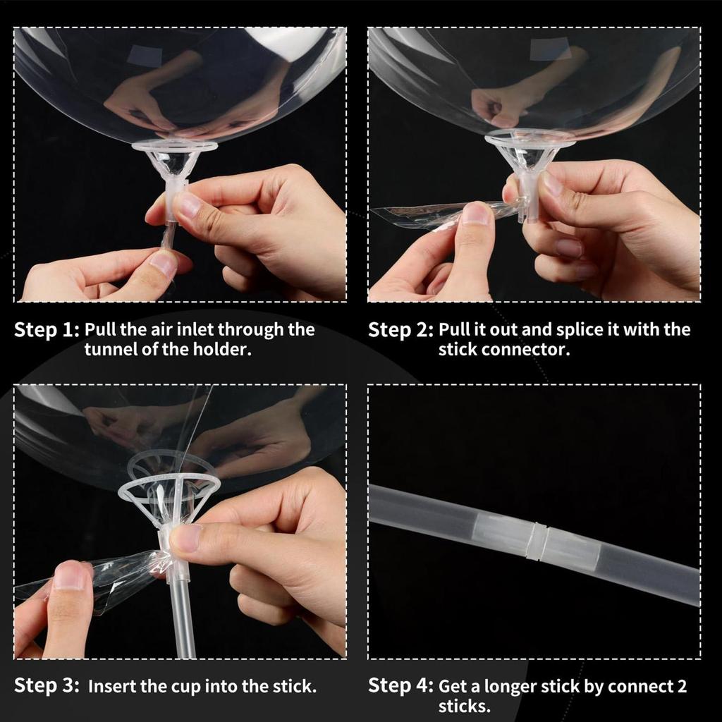 Sticks For Balloons 10 Pieces Flexible Assembly Holder Party Balloon Stand With Cups For Men Women Teens Kid Boys Girls Children