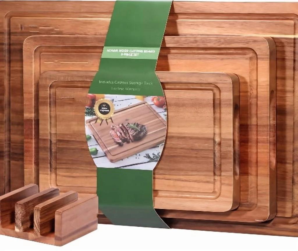 Wood Cutting Board,  Cutting Boards For Kitchen, Solid Charcuterie Board With Juice , Large Wooden Chopping Board For Meat, Cheese, Fruit, Vegetable