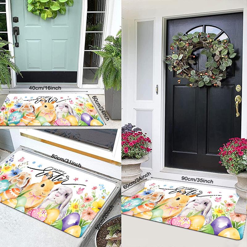 1 ks Kuchyňský koberec proti únavě, Vzor zajíčků, Vodotěsný, Protiskluzový, Silný, Polstrovaný kuchyňský rohož, Odolná komfortní podložka pro stání do kuchyně