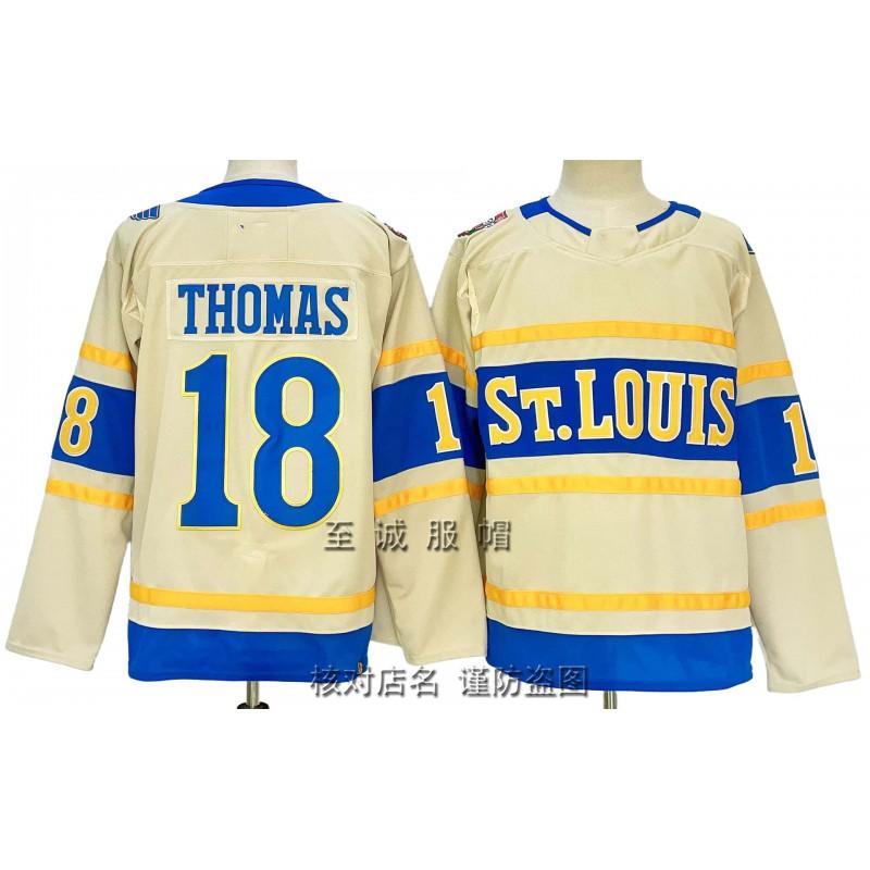 Vintage Ice Hockey Jersey Blue Team 10 Embroidered Practice Uniform Cotton Blend Mens Sportswear Training Games