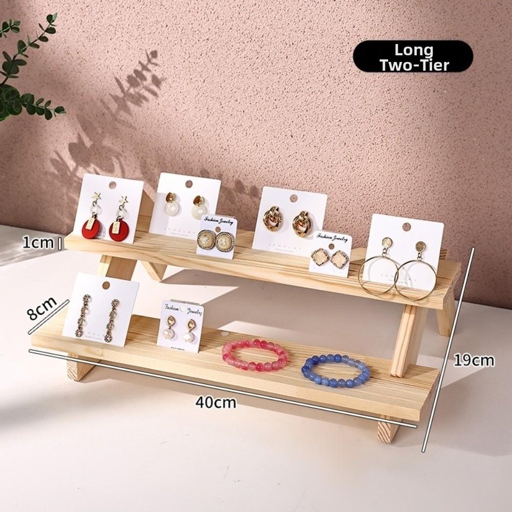 Multi Functional Wooden Display Rack Decorative Earring Storage Rack Display Props Style D