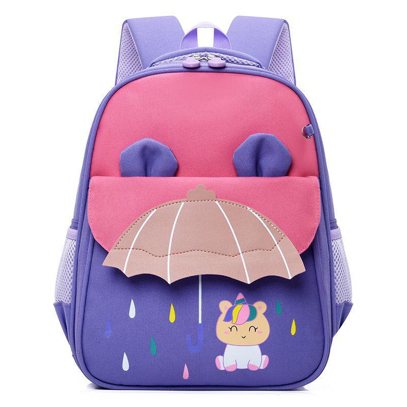 Fashionable Spine Protection Backpack for Girls, Ages 3-6: Lightweight and Double-Strapped for Kindergarten To First Grade.