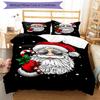 3pcs Christmas Santa Claus Bedding Set Duvet Cover Closure Includes 1 Duvet Cover & 2 Pillowcases, Soft and Comfortable for All Seasons.