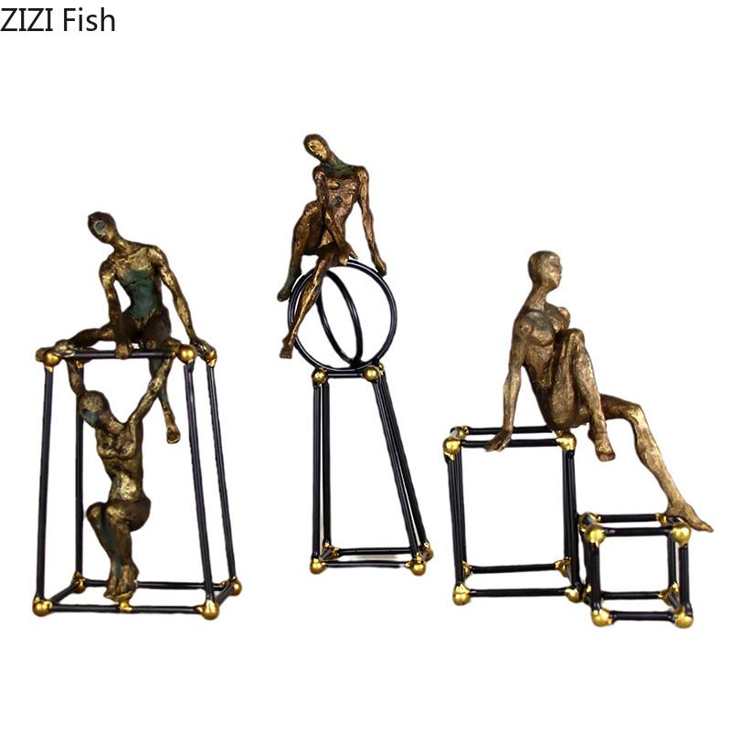 Abstract Figures Statue Acrobat Ornaments Desk Decoration Minimalist Modern Character Resin Sculpture Room Aesthetic Decor