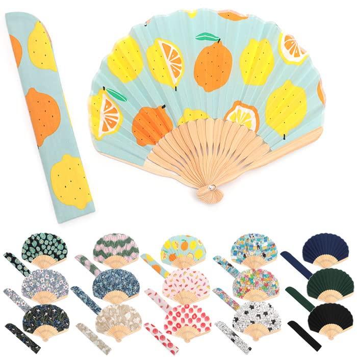 Nishikawa Shouroku Shoten Sommer-Faltfächer mit Fächerbeutel, Soleil, Geschenk für Damen, Modischer Faltfächer, Muttertagsgeschenk (Buntes Katzendesign)