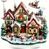 2D Flat Acrylic Christmas House Desktop Decoration, Santa Claus, Sleigh, Suitable for Wall Decoration, Porch, Room, Villa, Accents Home, Hallway, or W