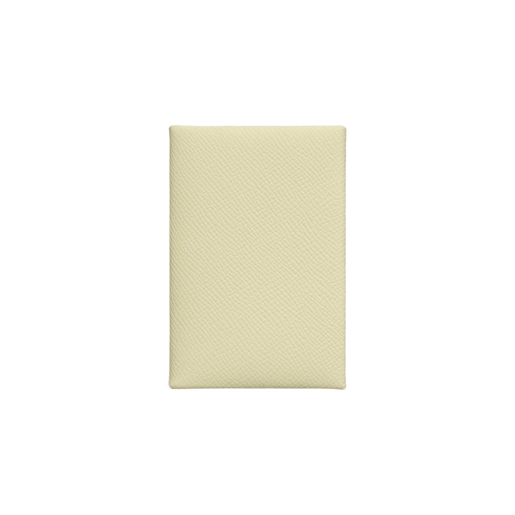 Hermes Calvi Palladium Plated Snap Epsom Leather Wallet Card Holder Women Wallet Milton-Yellow H044164CKI8