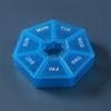 Portable one week seven compartment color transparent pill storage box seven day pill box