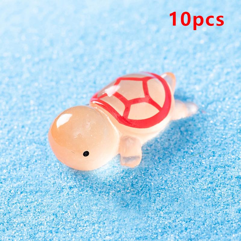 10 stk Mini lysskildpadde Hjemmeinnredning Landskapsarkitektur Harpiks Håndverk Glødende skilpadde Hage Fisketank Miniatyrer Ornamenter Dekorasjon