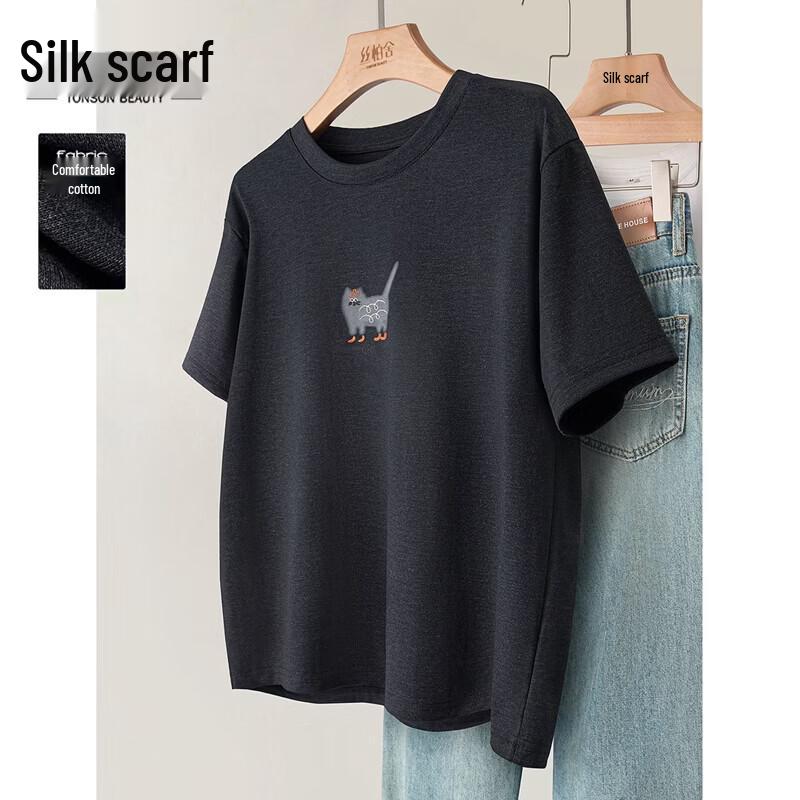 Women s Round Neck Graphic Print Short Sleeve T-Shirt L