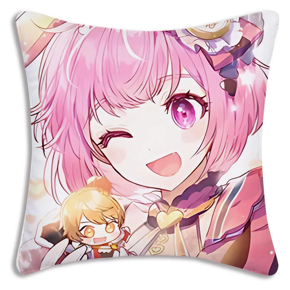 Game Manga Anime Otori Emu Chibi Pillow Covers Cartoon Sofa Decorative Home Double-sided Printing Short Plush Cute Cushion Cover