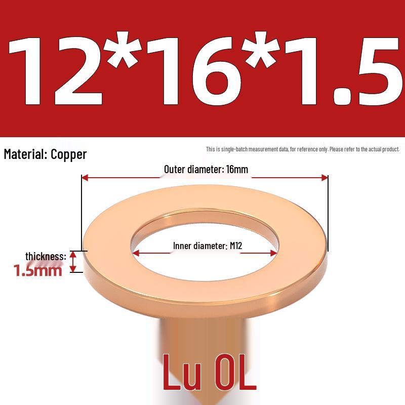 National Standard Red Copper Gasket Seal Ring and Flat Washer M3-M60mm for Marine Instruments