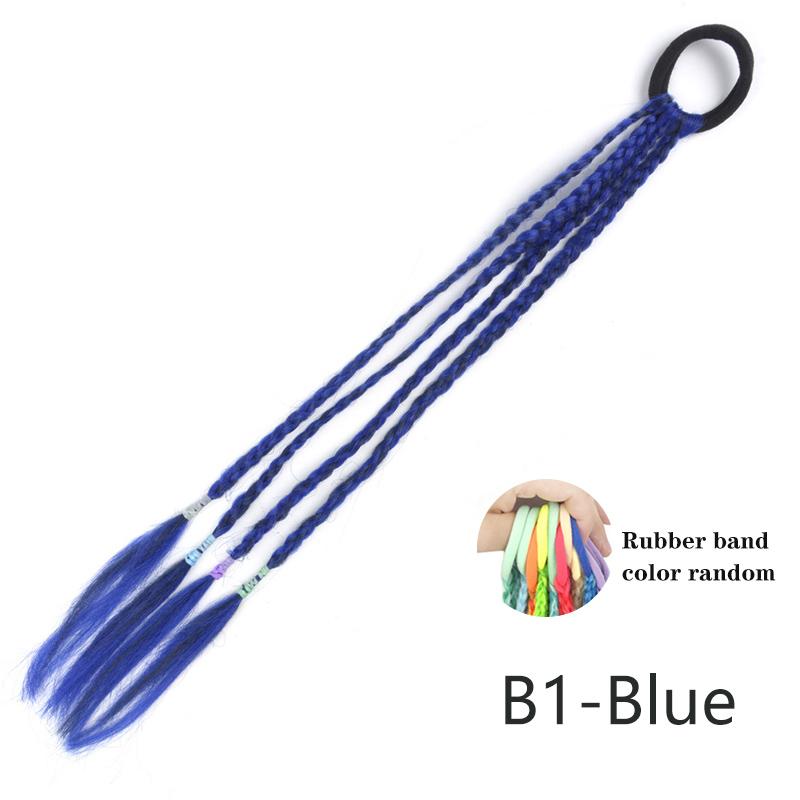 Colored Hair Extensions for Kids Ponytail Hair Accessories Clip In Ponytail with Rubber Bands for Women Synthetic Hair Pieces