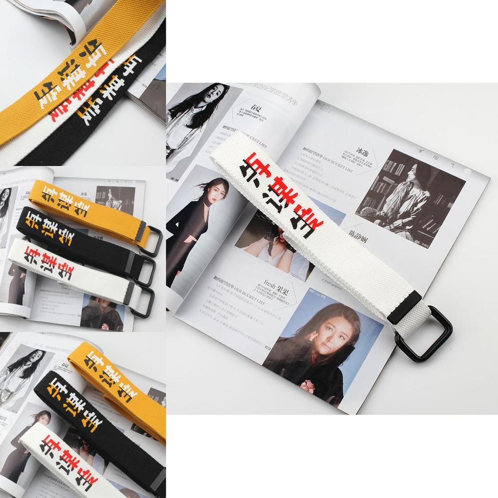 Casual Canvas Belt For Men And Women With Double Ring Buckle For Street Style And Daily Wear