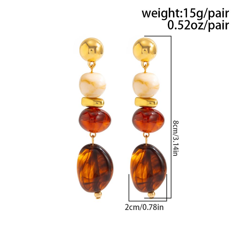 SHIXIN Vintage Resin Acrylic Geometric Pendant Earrings for Women Bohemia Round Water Droplet Drop Earrings Jewelry Accessories