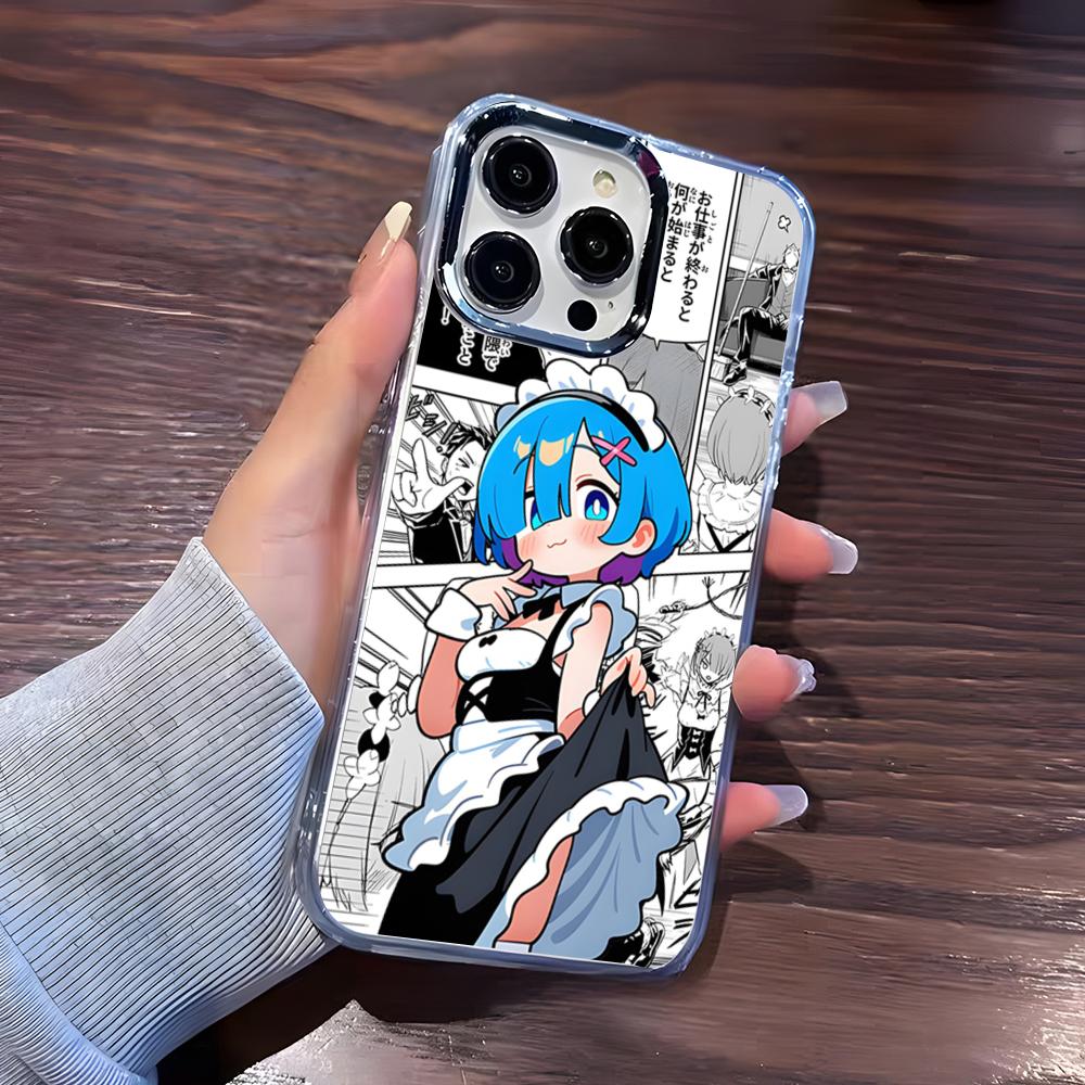 Anime Re Zero Rem Phone Case For IPhone 17 Pro Max 16 15 14 Pro Max IPhone 13 Pro Max 11 Plus Transparent Cover