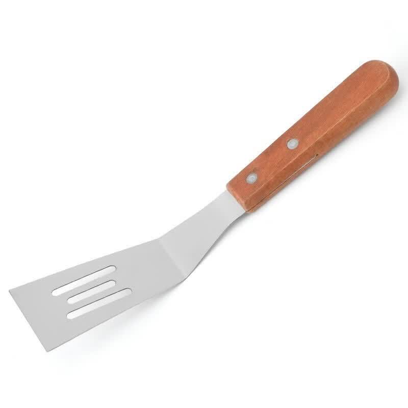 DRN Stainless Steel Spatula Set with Wooden Handle, 3-Piece