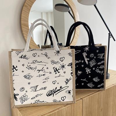 Stitch Handbag Korean Style Ins One-shoulder Tote Bag Women's New Style Student Large Capacity Class Bag