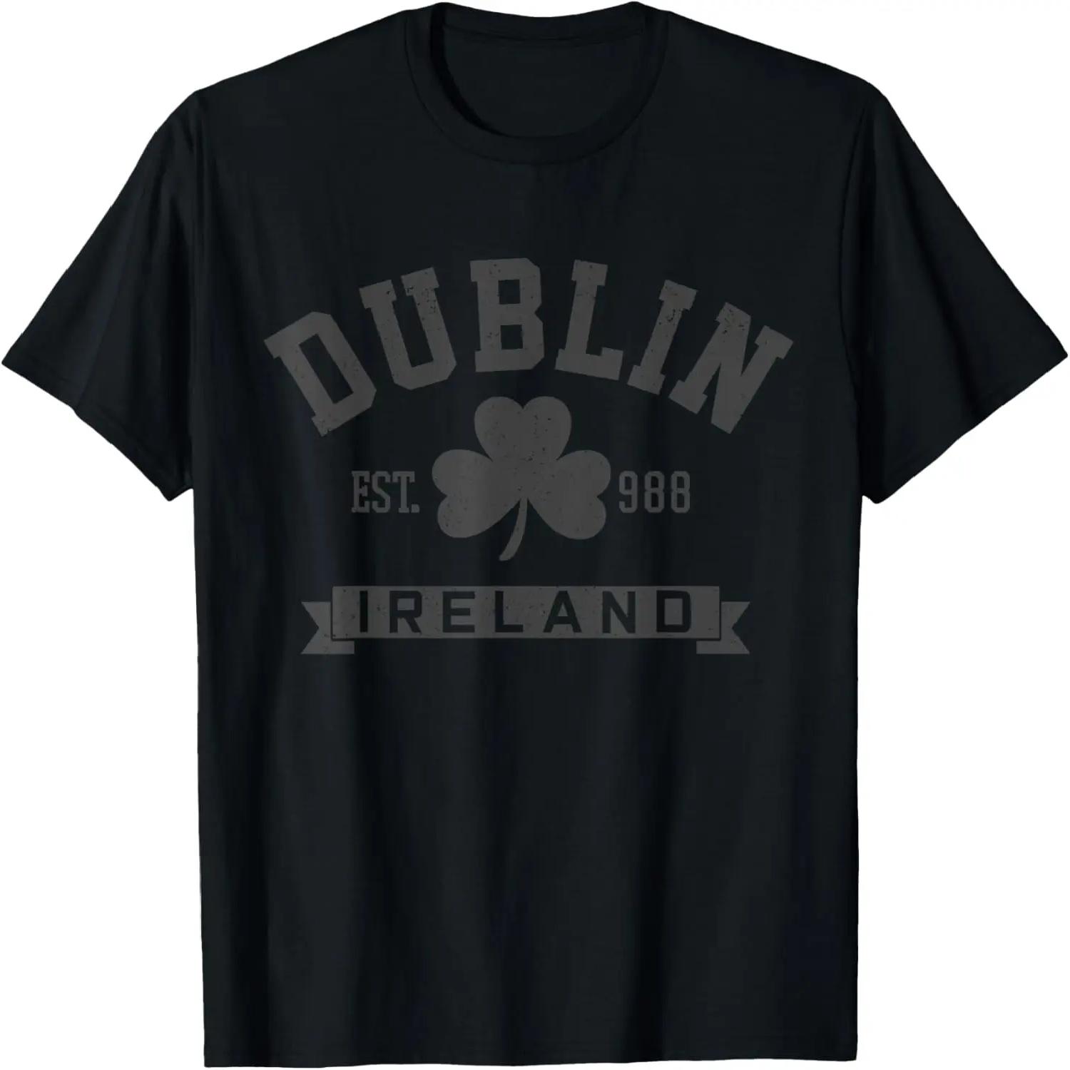 Dublin Ireland Est 988 Clover Leaf Shamrock St XXXXXL чёрный