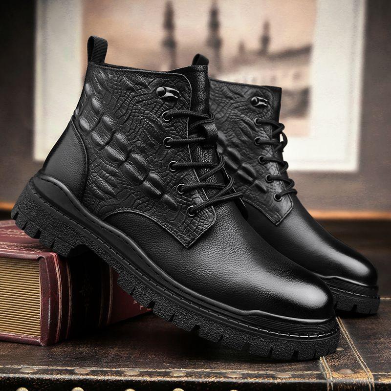 Popular Lace Up Leather Martin Boots Men's Spring and Autumn Boots