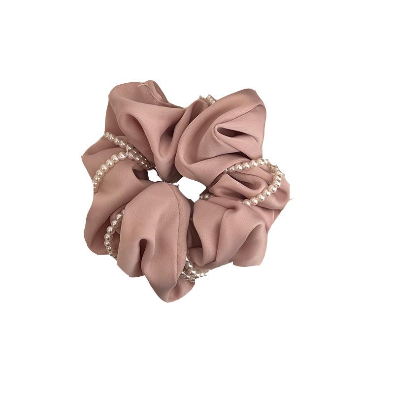 Elegant Pearl-wrapped Satin Large Intestine Hair Band, Elegant and Fashionable Headband, Hair Tie, Hair Flower and Hair Accessory