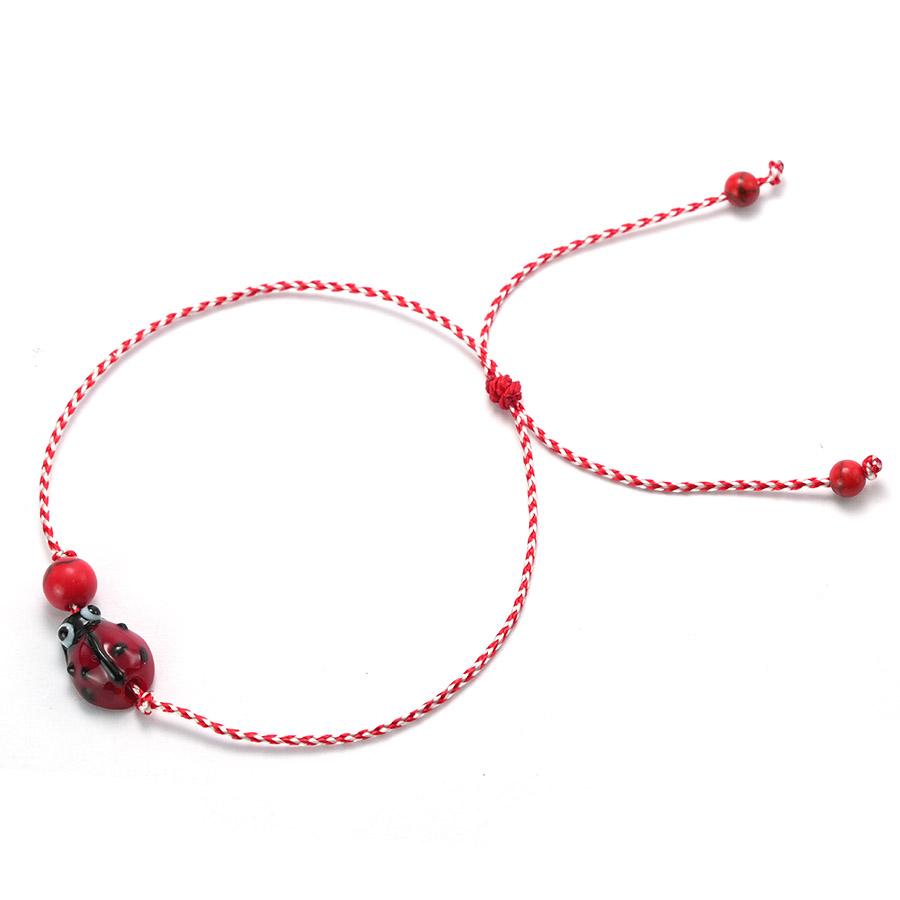 Noter New Handmade Ladybug Charm Bracelet For Women Girlfriend Bohemia Howlite Stone Meditation Healing Braclet Beach Jewelry