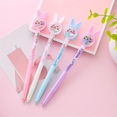 Back To School Season Easter 10pcs 0.5mm Rabbit Sequin Quicksand Gel Pen Cartoon Writing Tool Water Pen High-looking Office Signature Pen