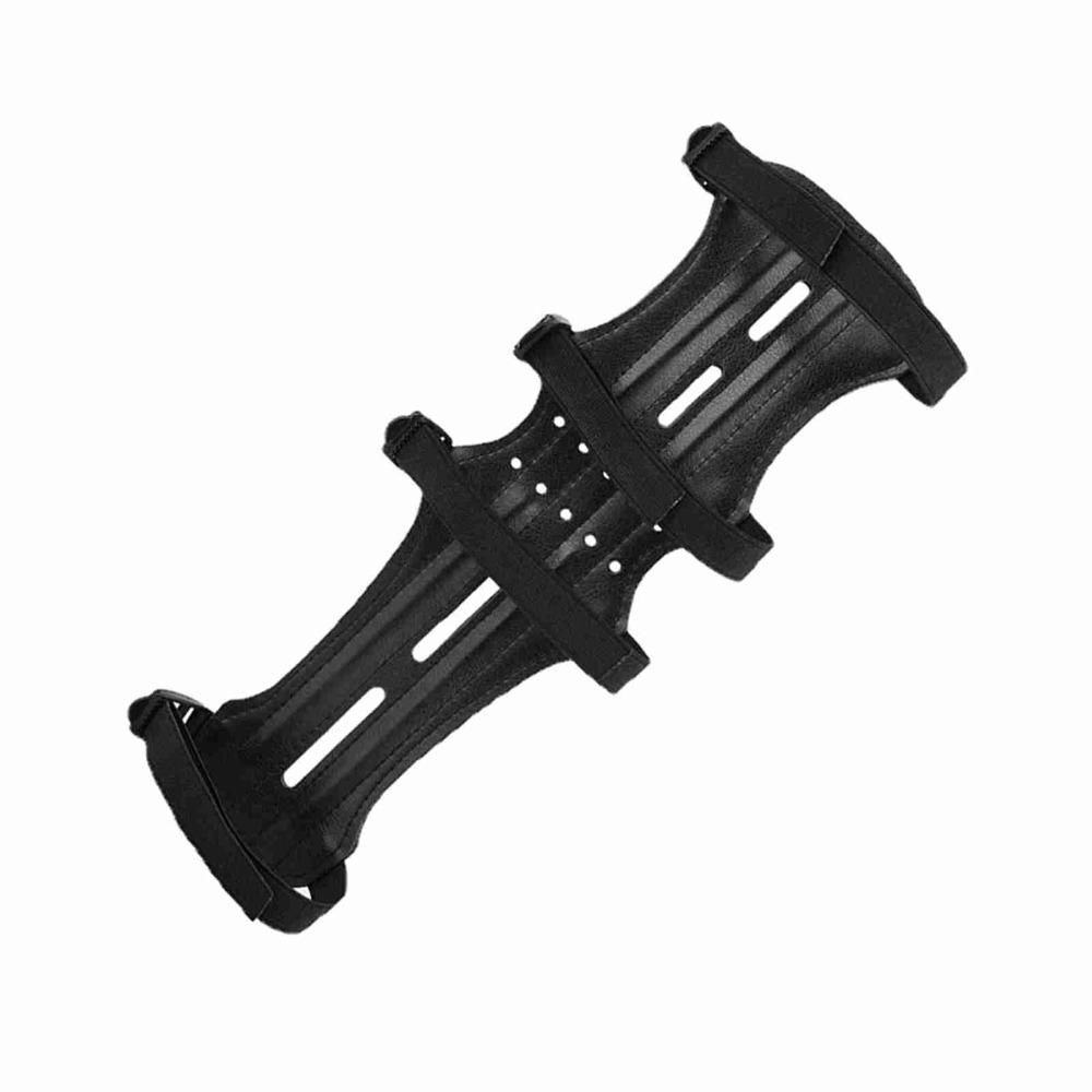 Black Leather Arm Band 12 Inch Archery Arm Band 4 Straps Archery Armguard Beginners Use