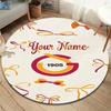 Cherry Blossom Journey Custom Name Round Area Rug Carpet Rug For Living Room Bedroom Sofa Playroom Decor Nonslip Floor Mat